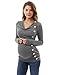 PattyBoutik Mama Cowl Neck Buttons Maternity Tunic Top (Heather Gray Medium)