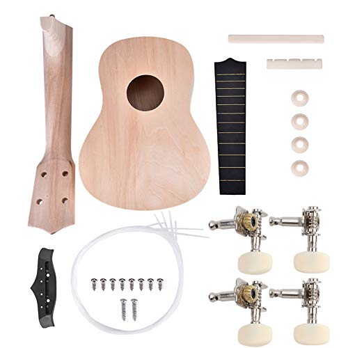 Ukulele DIY Kit 4 String Basswood 21inch Build Your Own Musical Instrument for Kids Adults Art Project Set