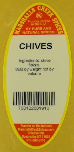 MARSHALLS CREEK SPICES CHIVES 2 OUNCE XL ECO FRIENDLY KRAFT STAND-UP POUCH