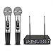 Wireless Microphone System, GEARDON 100 Channel Dual UHF Metal Cordless Handheld Mic Set with 200ft Long Range Professional Performance for Presentation/Church/Karaoke