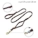 Wellbro Leather Double Handle Dog Leash-1.8cm Width by 6ft Length, Braided Training Lead with Traffic Handle, Easy Control and Heavy Duty