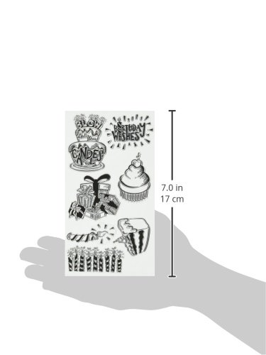 Sizzix 660634 Birthday Wishes Stamps by Lindsey Serata, Clear