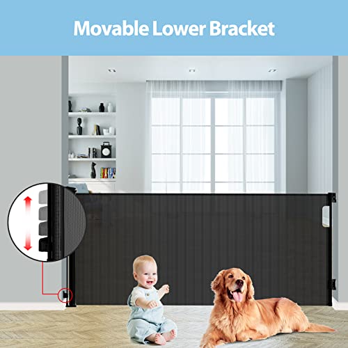 120 Inches Extra Wide Retractable Baby Gates for Large Openings, Baby