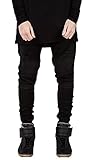 Krralinlin Mens Runway Skinny Distressed Slim Denim Biker Jeans Hiphop Pants