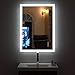 HAUSCHEN 32x24 inch LED Bathroom Wall Mounted Mirror with High Lumen+CRI 95 Adjustable Color Temperature+Anti Fog+Dimmer Function+IP44 Waterproof+Vertical & Horizontal