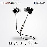 Wireless Bluetooth Headphones, CHARM&MAGIC Bluetooth 4.1 Earbuds Stereo Earphones, Lightweight Sports Earphones with Microphone, CVC 6.0 Noise Isolating Sweatproof Headset (Black)