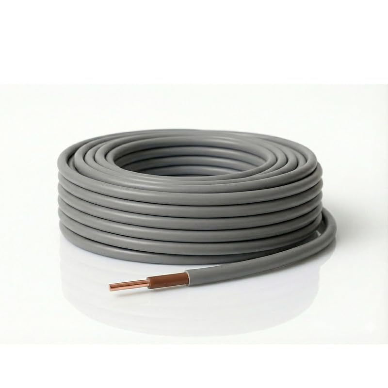 LampStation 6181Y 1.5mm Double Insulated Single Core Cable - BASEC Approved - Grey PVC Sheathed Surface Wiring Wire for Switch Drops and Heating Controls - Solid Copper - BS 6004-Brown Core-3 Metres