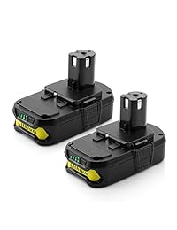 Energup P102 Ryobi - Batería de repuesto para Ryobi (18 V, batería de 18 V ONE+ P104, P105, P102, P103, P107, 2 unidades)