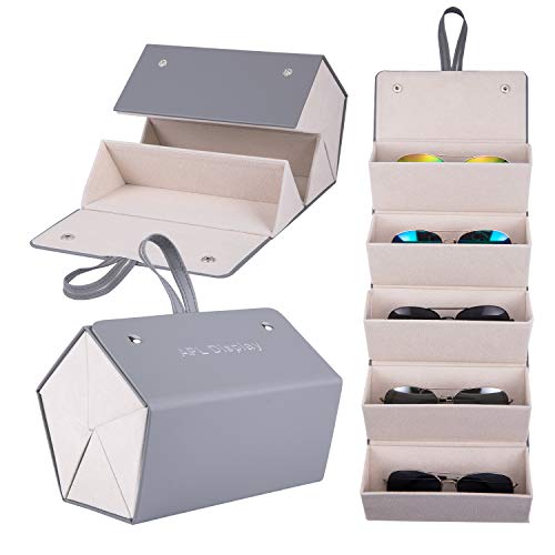 ALANGDUO Sunglasses Organizer Case 3 Slots,Premium Travel
