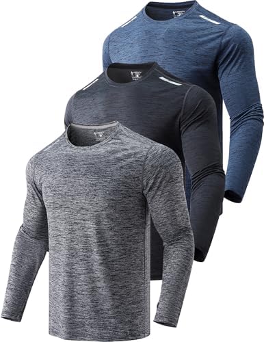 Liberty Imports Pack Men's Dry Fit Performance Crewneck Long