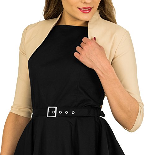 BlackButterfly Tailored 3/4 Sleeve Bolero (Champagne, US 8)