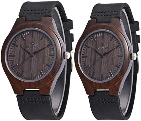 Couple Unisex Wood Quartz Watch Marble Dial Wooden Wristwatch