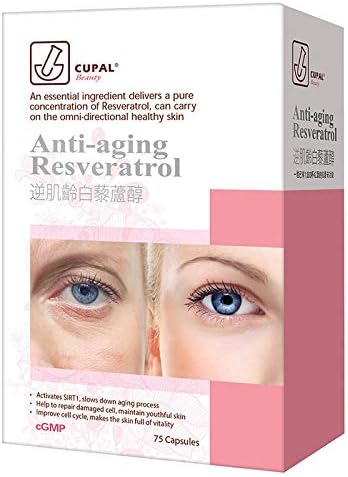 CUPAL BEAUTY Cupal Beauty Anti-Aging Resveratrol 75 Capsules- Skin Care - Anti-Aging - Protect Human Cell From Free Radical Damage - Repair Collagen - Whitening Effect - Antioxidant - Hong Kong