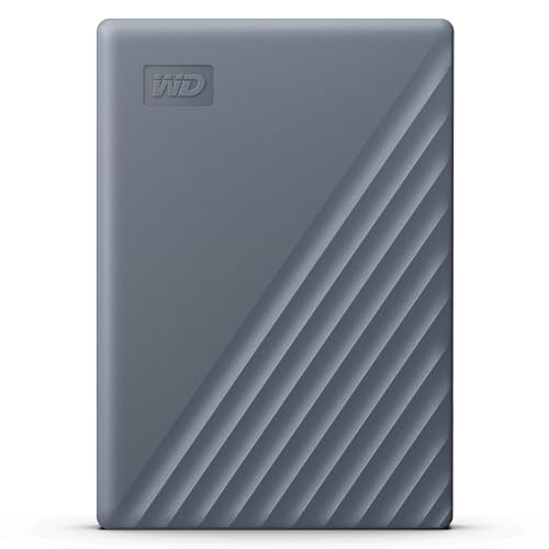 WD My Passport-Festplatte, funktioniert mit USB-C 4 TB (Mobile Festplatte, Passwortschutz, Backup-Software, USB 3.2 Gen 1, 3 Jahre Garantie) Siliziumg