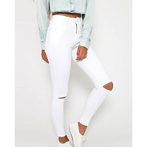 Mujer Pantalones Boyfriend Rotos Vaqueros De Moda Jeans