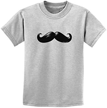 TooLoud Big Black Mustache Childrens T-Shirt - Ash Gray - Medium