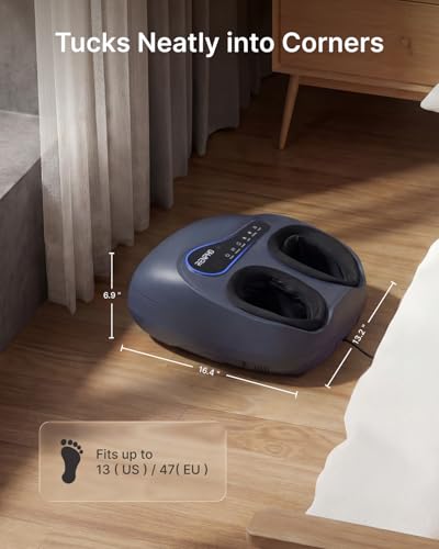 RENPHO Thermacool 2-in-1 Foot Massager with Heat & Cold, HSA Eligible FSA Only Products, Father Day Gifts for Husband, 3 Kneading & 5 Compression for Neuropathy & Plantar Fasciitis, Up to US Size 13