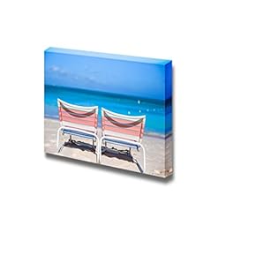Two Beach Loungers on Exotic Resort on White...