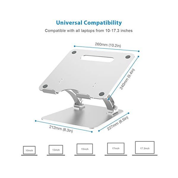 Soporte de Portátil Ajustable, para 7-17 pulgadas MacBook / Ordenador Portátil, Aleación de Aluminio - Imagen 4