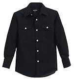 Gioberti Little Boys Casual Western Solid Long Sleeve Shirt With Pearl Snaps