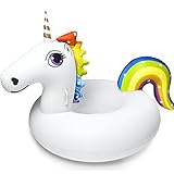 PFLOAT 45 Inches Unicorn Pool Float Inflatable Party Tube - Super Big Outdoor Pool Float WIth Rapid Valves for Kids and Adults [ Free Carrying Bag ] (White)