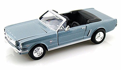 1964.5 Ford Mustang Convertible, Blue - Motormax Premium American 73212 - 1/24 Scale Diecast Model Car