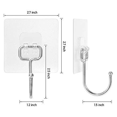 Large Adhesive Wall Hooks 33LB(Max), SUNDOKI Self Adhesive Hooks