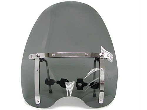 Large 19"x17" Windshield for Honda Kawasaki Harley Davidson Suzuki Yamaha (smoke)