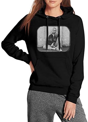 Womens Fleece Warm Long Sleeve Billie-Eilish- Sweatshirt Kangaroo Pocket Sweatshirt