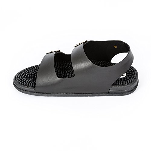 Revs Trek Massage Sandals for Men & Women. (Women US 12.5-13 / Men UK 11.5-12, Black) - Image 5