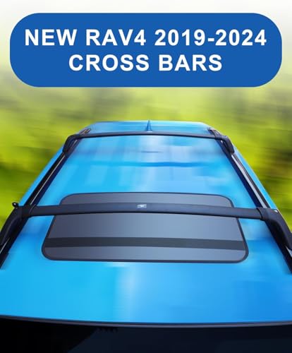 Roof Rack Cross Bars for Toyota RAV4 2019-2023 (Not Fit Models for Adventure/TRD Off-Road). Anti-Theft Lock Mechanism Black Matte Aluminum Anti-Corrosion crossbars