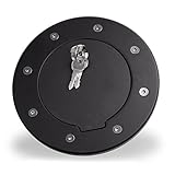 YITAMOTOR Locking Fuel Filler Door Cover Gas Tank Cover Gas Door Cover With Lock For 03-09 Hummer H2 SUT/SUV,Black