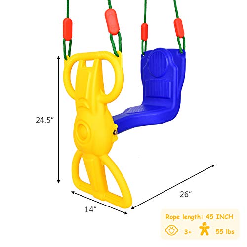 Costzon Rider Swing with Hangers, Wind Rider Glider Swing for Kids Playground (Rider Swing for 1 Kid)