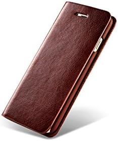 iPhone 6S Plus Case / Genuine Leather iPhone Wallet Case / Design Slim Flip Cover / Card Slots and Cash Pocket (Brown - iPhone 6 Plus/6S Plus 5.5 inches)