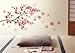 Cukudy DIY Removable Sakura Flower Bedroom Vinyl Decal Art Decor Wall Sticker (Small-4560CM)