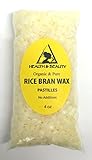 Rice Bran Wax Organic Vegan Beads Vegetable Pastilles Flakes Premium Prime Grade A 100% Pure 4 oz