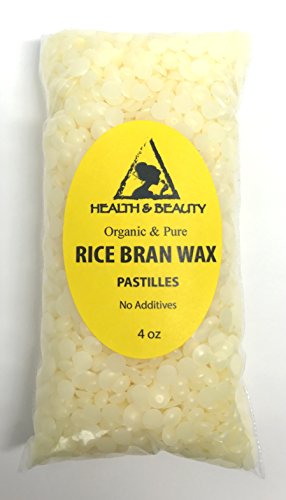 Rice Bran Wax Organic Vegan Beads Vegetable Pastilles Flakes Premium Prime Grade A 100% Pure 4 oz