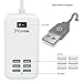 USB Charger,Costech 5 Feet Power Cord 6 Port 30w Desktop High Speed Wall Travel Charging Adapter Hub for Ipad,Iphone,Samsung Other Fit USB Ports Devices