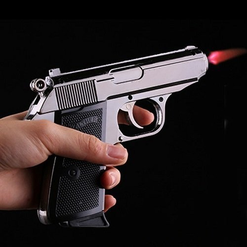 JGG Jain Gift Gallery Metal Gun Revolver Shaped Car Cigarette Lighter