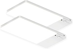 FULEN 2 Pack Rechargeable Motion Sensor Ceiling Light Upgraded, Cordless Closet Light with 12000mAh Battery, LED Shower Light