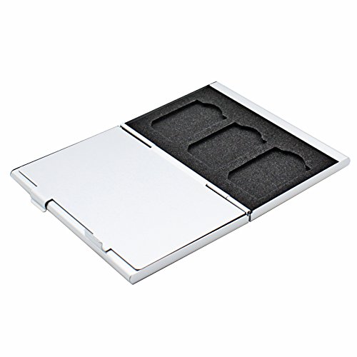 Foto&Tech SILVER Aluminum Memory Card Carrying Case 4 Slots for SD Card+8 Slots for Micro SDHC Card Lexar SanDIsk Kingston Sony