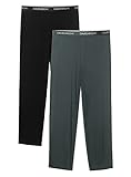 David Archy Men's 2 Pack Bamboo Rayon Long Pajamas Pants Loungewear Sleep Bottoms