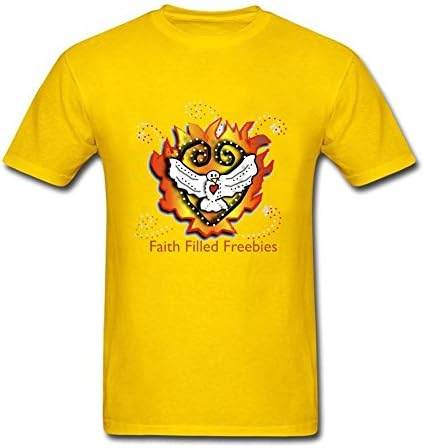 Tee Center Faith Filled Freebies Sacred Heart Design Yellow XXL T Shirt Men Devout