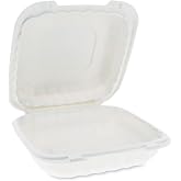 PACTIV Earthchoice Smartlock Microwavable Hinged Lid Containers, 8.31 X 8.35 X 3.1, White, 200/carton