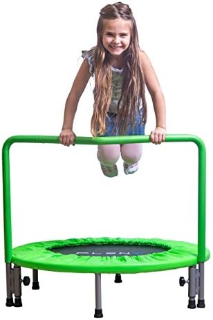 PLENY 36" Kids Mini Trampoline with Handle, Safety and Durable Toddler Trampoline - 3 Colors Available