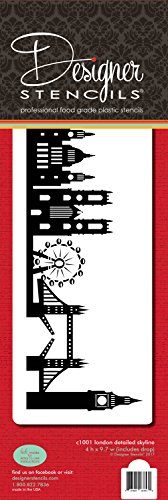 London Detailed Skyline Cake Stencil Side C1001 by Designer Stencils