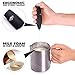 Hand MILK FROTHER - drink mixer portable Electric mini foam maker with stainless whisk - accessories for bulletproof coffee, cappuccino, latte, frappe, matcha - battery operated milk foamer (Black)