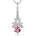 PLATO H Eiffel Tower Change Color Pendant Necklace with Cube Crystal, Purple Pink Crystal Necklace, February birthstone Birthday Gifts for Woman Girls