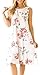 ETCYY Women's Summer Casual Sleeveless Floral Printed Swing Dress Sundress with Pockets White X-Large
