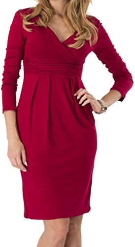 Casual Women's Deep-V Neck Sexy Dresses,Dark Red(US M)